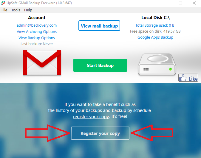 Gmail backup download